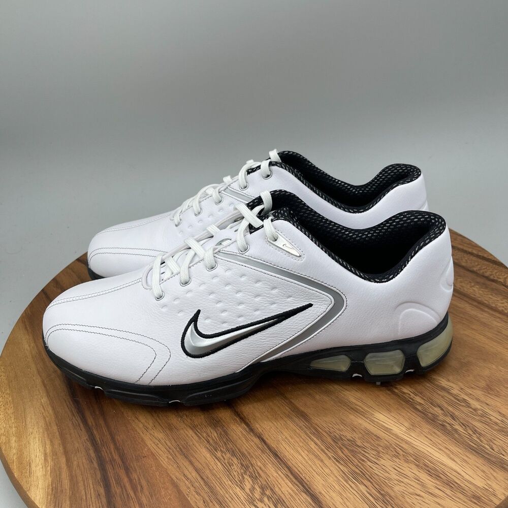 VTG Nike Air Max Rejuvenate Shoes Mens Size 10 White Leather Golf Comfort EUC - Picture 3 of 9